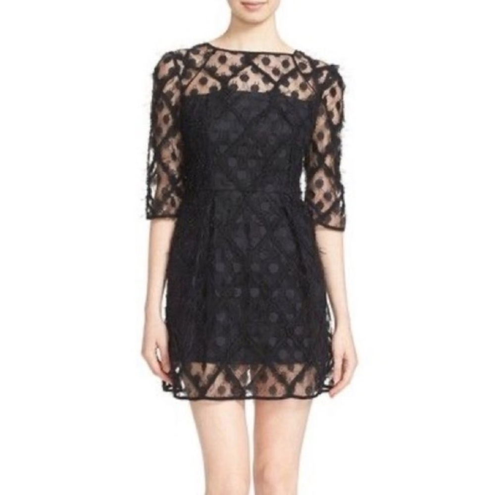 Milly Black Lace Mini Dress